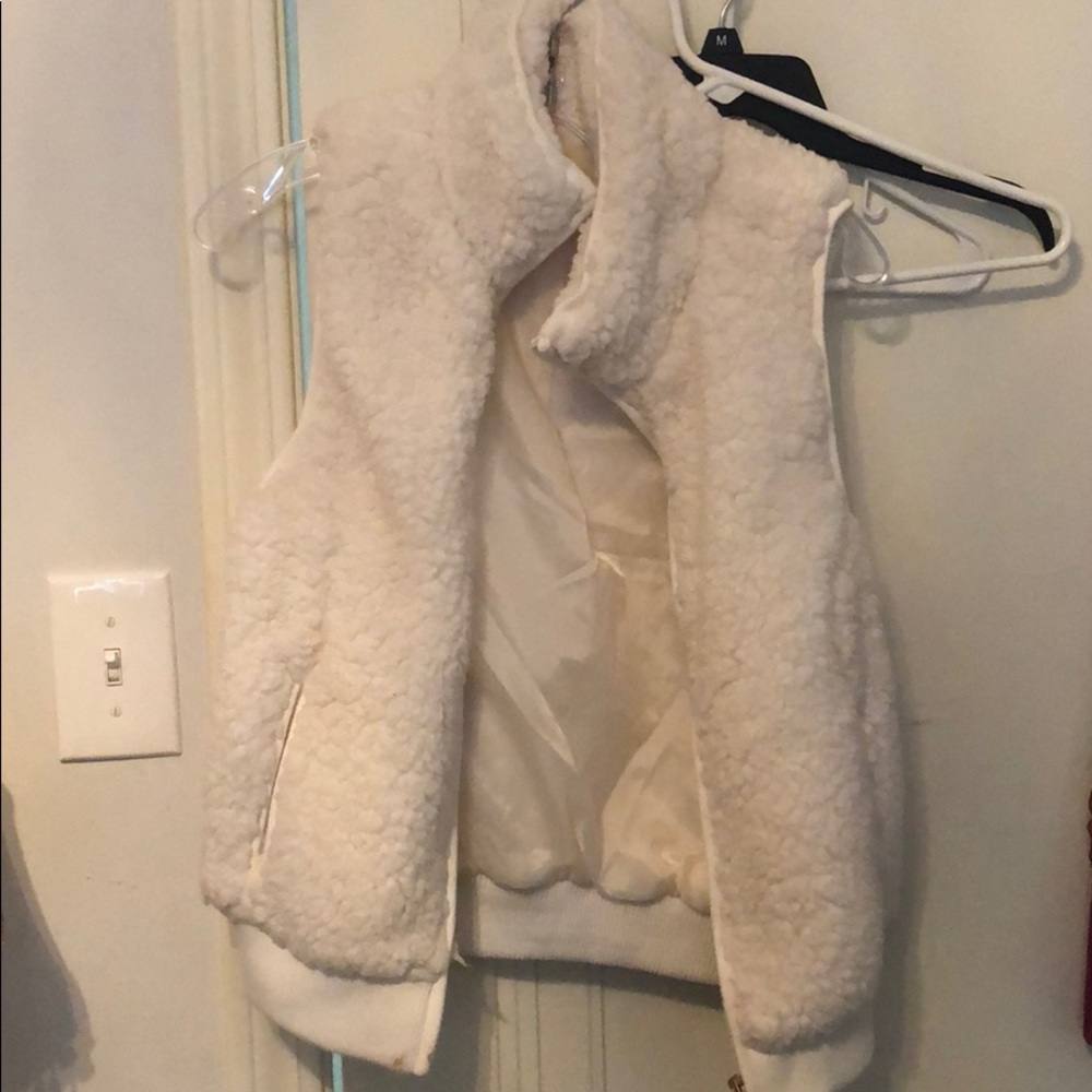 Fuzzy white vest